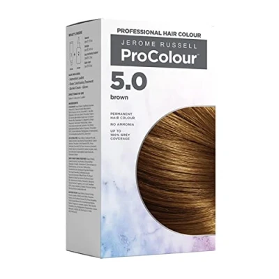 Image of Jerome Russell ProColour Brown 5.0 Permanent Hair Colour Ammonia Free Dye for Full Grey Coverage, Shine &amp; Retention with Brazil Nut Oil