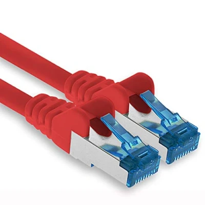 Image of 1aTTack.de 1 X M CAT.6 Ethernet Gigabit Lan Network Patch Cable RJ45 CAT 6 A 10000 Mbit s Sftp Pimf 500 MHz red