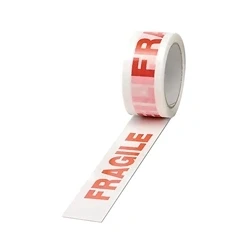Image of Polypropylene Tape Printed Fragile 50mmx66m White Red (6 Pack) PPP C