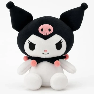 Image of Official Hello Kitty Plush 15CM Sitting Kuromi, Perfect for Collectors and Fans, Gifts, Plushie, Kuromi