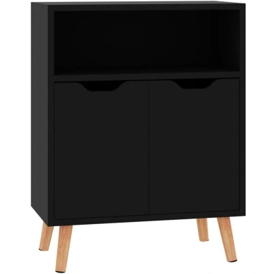 Image of vidaXL Sideboard High Gloss Black 60x30x72 cm Engineered Wood