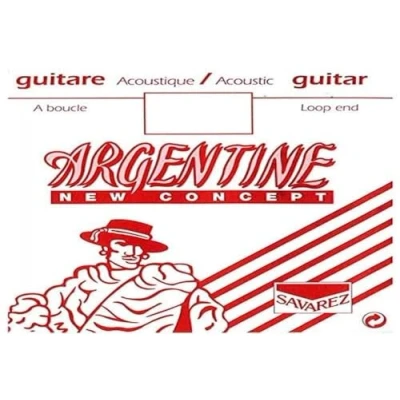 Image of Savarez single string for acoustic guitar Argentine H2 .014 Extra Light 1012 with loop end (from set 1510)