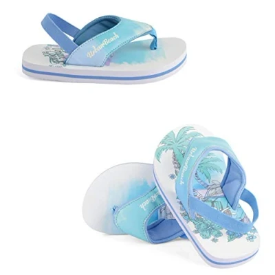 Image of Urban Beach Surin Blue Infants FLIP Flops with Heel Strap Toddler Sandals Girls (8)