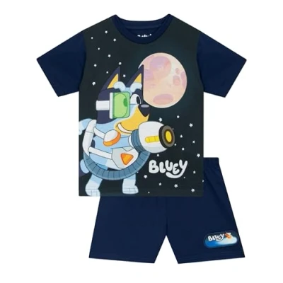 Image of Bluey Pyjamas, Bingo Short Sleeve Boys Summer Pjs For Boys, Pjs, Blue 18 24 Months