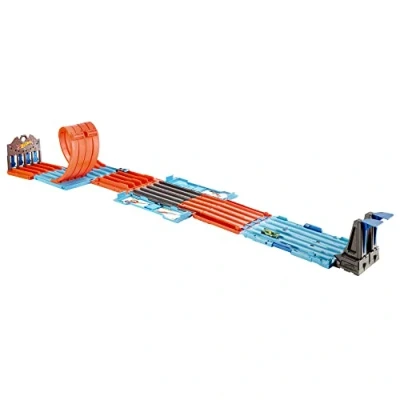 Image of Hot Wheels Race Crate with 3 Stunts in 1 Set, 8+ feet of track, Includes 2 cars, Portable Storage, Gift Set Ages 6 to 10,‎ GKT87