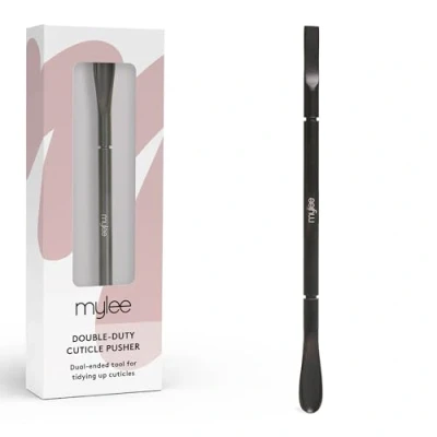 Image of Mylee Cuticle Pusher Professional, Sleek, Matte Black, Stainless Steel, Duel Ended Salon Quality for Nudging Cuticles Back and Scraping Away Hard to Remove Skin Debris