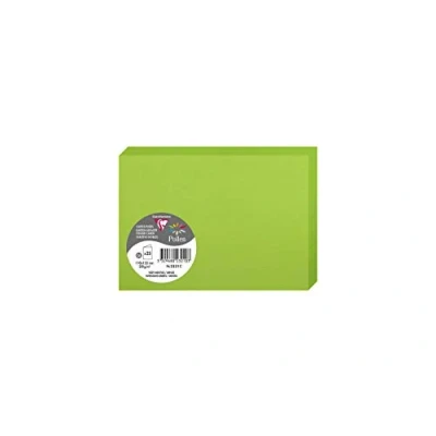 Image of Clairefontaine Ref 2321C Pollen Folded Card (Pack of 25 Sheets) 110 x 155mm Sized, 210gsm Card, Inkjet &amp; Laser Printer Compatible, Acid Free Intensive Green