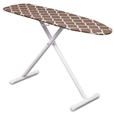 Image of Mabel Home T Leg Adjustable Height Ironing Board with Light Brown/White Patterned Cotton Cover, Extra Cover