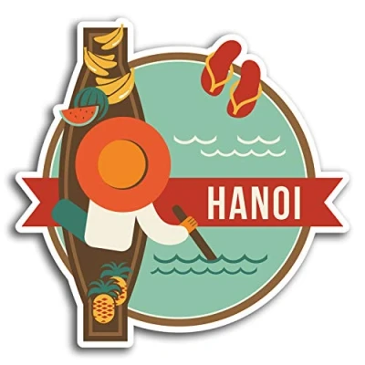 Image of 2 x 10cm Hanoi Vietnam Fun Travel Vinyl Stickers Sticker Laptop Luggage #19534 (10cm Tall)