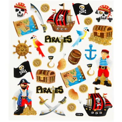 Image of Creativ 28911 Fancy Glitter Stickers, sheet 15x16,5 cm, pirates, 1