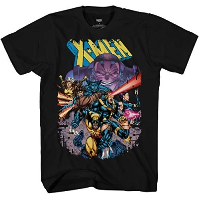 Image of Marvel X Men Vs Apocalypse Comics 90&#039;s Cover Adult T Shirt Black