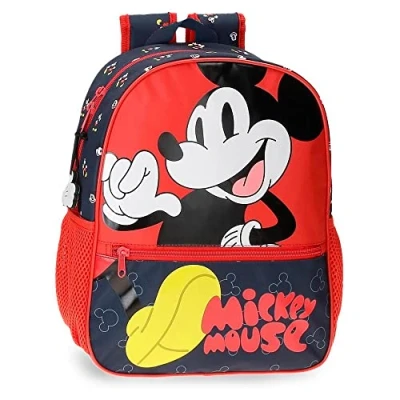 Image of Disney Mickey Mouse Fashion School Backpack Adaptable to Cart Multicoloured 27 x 33 11 cm Microfibre 9.8L, Multicoloured,