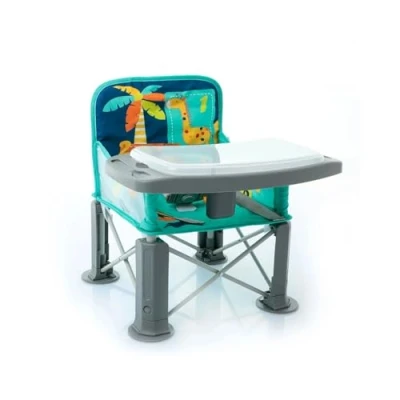 Image of ebebek baby plus Picnic Booster Highchair Portable Seat Chair Compact Fold with Straps for Indoor Outdoor Use Foldable High Toddler Eating (Multicolored)