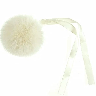 Image of Cream Large 6cm Faux Fur Pom for Decorations &amp; Crafts