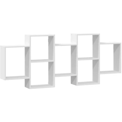 Image of vidaXL Wall Shelf White 159x18x65 cm Engineered Wood