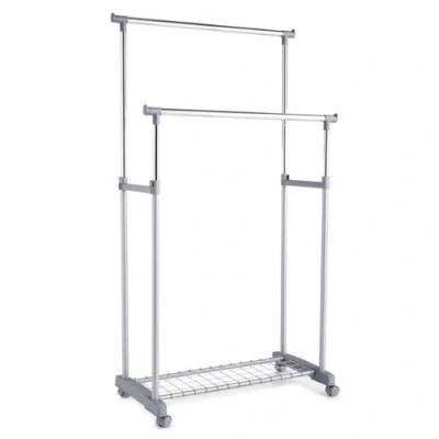 Image of Zeller 17151 2 Piece 83 x 43 93.5 170 cm Rolling Clothes Rack