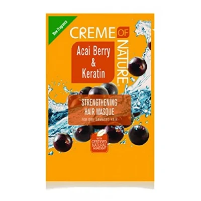 Image of Crème of Nature Acai Berry and Keratin Strengthening Hair Masque, 1.75 oz, White,51 g (Pack 1)
