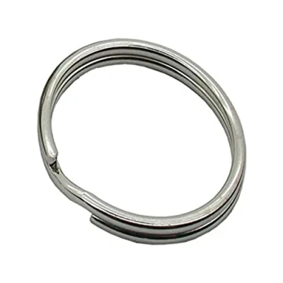 Image of Merriway BH01821 (20 Pcs) Keyring Sprung Steel Split Ring, Nickel Plated 16mm (5/8 inch) Pack of 20 Pieces
