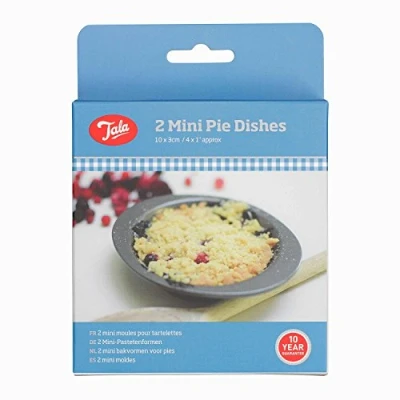 Image of Tala 10A11619 Everyday Non Stick Set of 2 Mini Pie Dishes, Carbon Steel, Grey