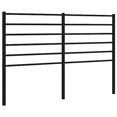 Image of vidaXL Black Metal Headboard for 140cm Bed Frame Stylish Bedroom Decor with Sturdy Steel Construction &amp; Optimal Back Support
