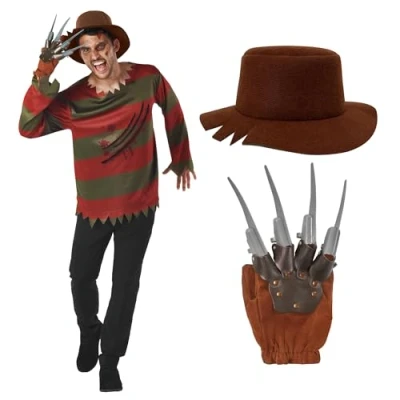 Image of Morph Nightmare Killer Costume Men With Claw Scary Halloween Costumes For X Large