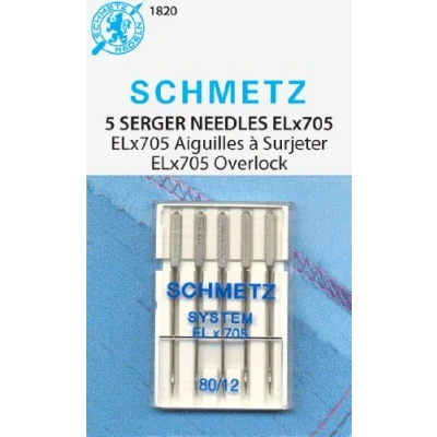 Image of Euro Notions ELX705 Serger Needles Size 12/80 5/Pkg, Other, Multicoloured