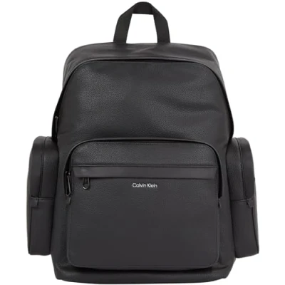 Image of Calvin Klein Men Backpack with Laptop Compartment, Black (Ck Pebble), One Size
