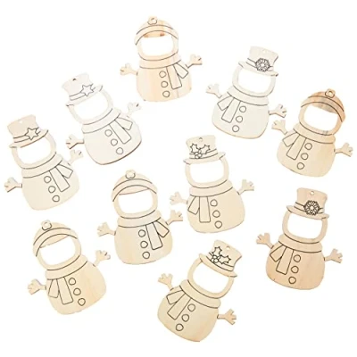 Image of Baker Ross FE952 Snowman Wooden Photo Frames Pack of 10, Assorted