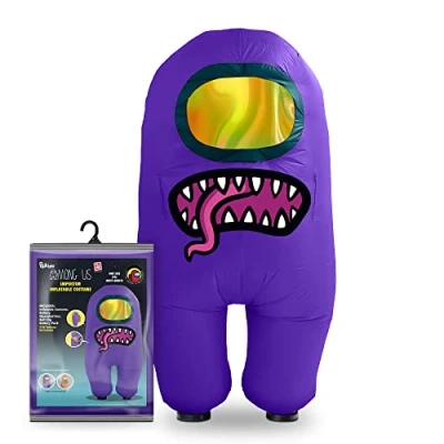 Image of YuMe Official Among Us Toys Funny Inflatable Cool Cosplay Halloween Costumes for Adults Purple Impostor