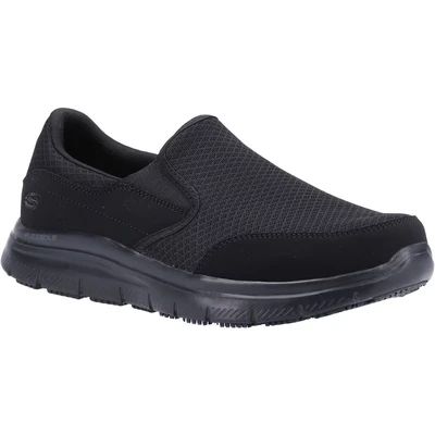 Image of Skechers Men&#039;s Flex Advantage SR MCALLEN Loafer, Black Mesh (Water/Stain Repellent Spray), 11 UK