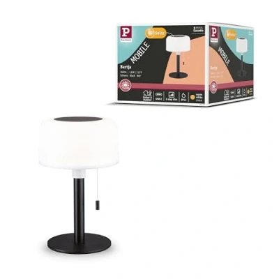 Image of Paulmann Bartja Aurinkokenno Table Lamp w/USB C 3 step Dim. IP44 Black