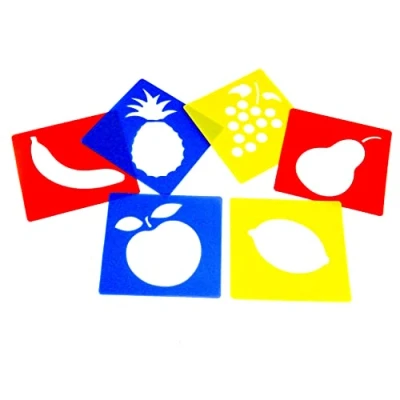Image of Washable Plastic Stencils Fruit Themed Pack of 6