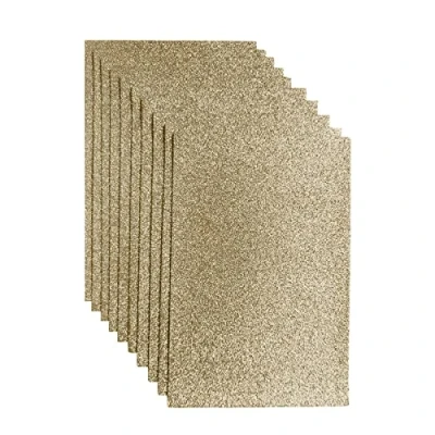 Image of Glitter Felt Fabric, 10pcs Pack Solid Sheets for Party Project, 20x30cm Spray Craft, Square Holiday Greeting Festival (Light Brown)
