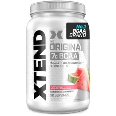 Image of XTEND Original BCAA Powder Watermelon Explosion 90 Servings 7g BCAAs Per Serving Sugar Free Branched Chain Amino Acids and Electrolytes for Post Workout Muscle Recovery Hydration