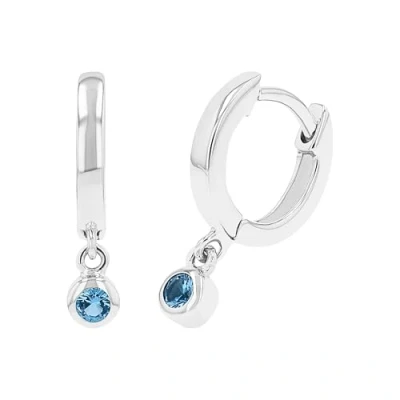 Image of s.Oliver hoop earrings 925 sterling silver girl children earrings, with cubic zirconia synth, 1,7 cm, silver, Comes in jewelry gift box, 2027459