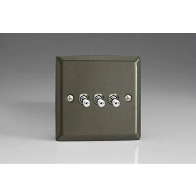 Image of Varilight 3G 1 or 2W 10A Classic Toggle Switch Graphite 21 XPT3