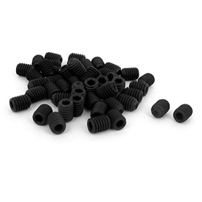 Image of sourcingmap M6 x 8mm 1mm Pitch Hex Socket Set Cup Point Grub Screws Black 50pcs