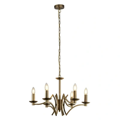 Image of 6 Light Pendant Antique Brass