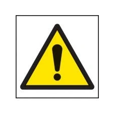 Image of Roll Labels 100 S/A 50x50mm warning exclamation x Self Adhesive