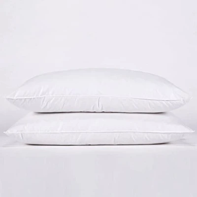 Image of Artistic Fashionista Limited 2 Pack Goose Feather &amp; Down Pillows 100% Cotton Cover Non allergenic Anti dust mite Soft Hotel Quality 15% 85% Feathers