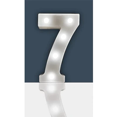 Image of Battery Operated 3D LED Number Light Perfect for use as a Night or at Weddings and Parties (Number 7)