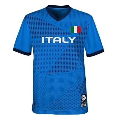 Image of Official 2023 Women&#039;s Football World Cup Adult Team Shirt, Italy, Blue, Medium