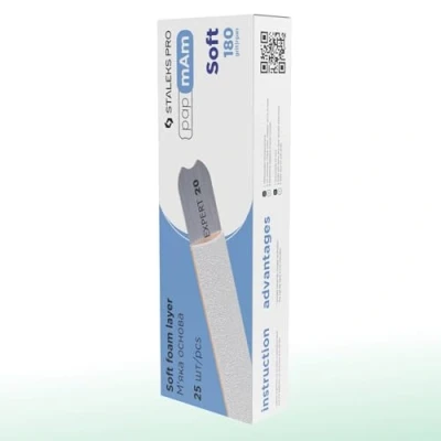 Image of Nail File Staleks Disposable White papmAm Manicure Pedicure Nails Files on a Wooden Base Expert 22 180 grit (25 pcs)