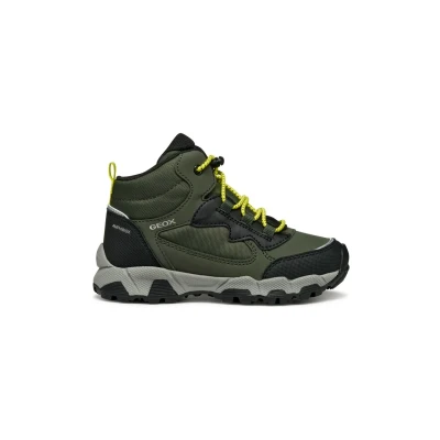 Image of Geox J MAGNETAR BOY B ABX Sneaker, Military/Lime, 7 UK Child