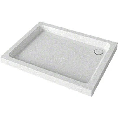 Image of Mira Flight Adjustable Height Acrylic Capped Resin StoneÿTray Square 900 x 760mm 0 Upstands 1.1783.009.WH