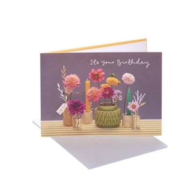 Image of UK Greetings Birthday Card for Her/Friend Flowers &amp; Vases Design
