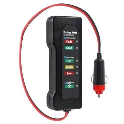 Image of Dealikee Car Battery Tester 7 LED Indicators Digital 12V Multi Functions Alternator for Truck Marine Motorcycle SUV Boat
