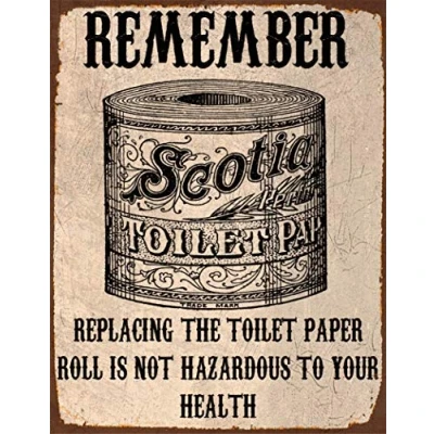 Image of Lewistons Of London Bathroom Toilet Paper Roll Replace Fun Quote Vintage Retro Man Cave Bar Pub Shed Novelty Gift Tin Wall Décor Metal Sign