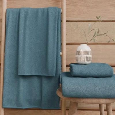 Image of PETTI Artigiani Italiani 100% Cotton Terry Bath Towels, 1+1 Towel Set, 2 Pieces 1 Face and Hand Towel, Avion Towels