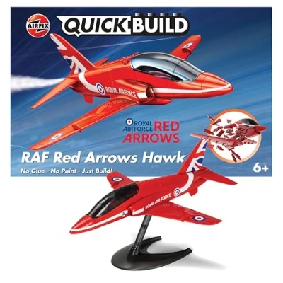 Image of Airfix QUICKBUILD Model Aircraft Kits J6018 Red Arrows Hawk Building Kit for Kids 6+, Construction Plane Toys Boys &amp; Girls Fighter Jet Planes Toy Aeroplane Sets, Enthusiast Gifts